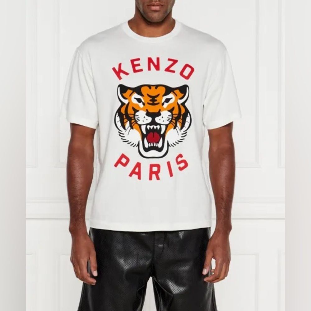 Kenzo Paris Men's Lucky Tiger Oversized T Shirt Off White Street NWT